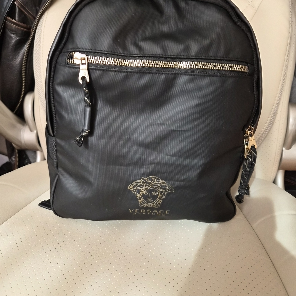 Versace Nylon Black Backpack Unisex